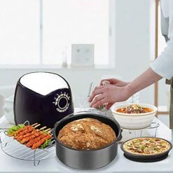 Air Fryer Accessories Set Of 7 With 8 Inch Egg Bites Mold, Pizza Pan, Cake Barrel, Skewer Rack, Silicone Mat For 3.5Qt-5.8Qt Phillips Nuwave Gowise Gourmia Ninja Dash Air Fryer -KitchenAid Shop 51GjUR5DkUL