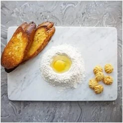 Carrara White 16” X 10” Marble Board With Non-Slip Rubber Feet - Dough Pastry And Cutting Board -KitchenAid Shop 51GpyqjSwL. AC