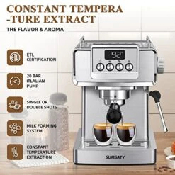 Espresso Machine, Stainless Steel Espresso Machine With Milk Frother For Latte, Cappuccino, Machiato,for Home Espresso Maker, 1.8L Water Tank, 20 Bar -KitchenAid Shop 51GrGWzKosL