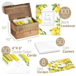 Recipe Box With Cards And Dividers, Protectors & 100 Page Blank Recipe Book To Write In- Recipe Card Box Organizer, Wooden Recipe Card Holder,4x6 Recipe Cards And Box Set For Women,Bridal Shower & Mom 13 Recipe Box With Cards And Dividers, Protectors & 100 Page Blank Recipe Book To Write In- Recipe Card Box Organizer, Wooden Recipe Card Holder,4x6 Recipe Cards And Box Set For Women,Bridal Shower & Mom -KitchenAid Shop 51GsyhAJncS