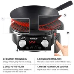 PIC Double, Portable, Powerful 1800W With 2 Large 8” Heating Coils, Independent Controls & Mosaic Induction Wok, Precise Temp Controls From 100°F To 575°F In 5°F, Wok Hei -KitchenAid Shop 51GtsYjQwGL