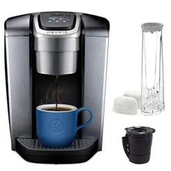 Keurig® C K-Elite Maker, Single Serve K-Cup Pod Brewer, With Iced Coffee Capability, Brushed Silver Plus Extra Filter Included, 75oz