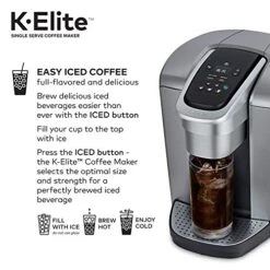 Keurig® C K-Elite Maker, Single Serve K-Cup Pod Brewer, With Iced Coffee Capability, Brushed Silver Plus Extra Filter Included, 75oz 12 Keurig® C K-Elite Maker, Single Serve K-Cup Pod Brewer, With Iced Coffee Capability, Brushed Silver Plus Extra Filter Included, 75oz -KitchenAid Shop 51GxRomlNNL