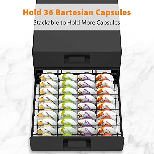 Storage Drawer For Bartesian Pods, ZECENN Cocktail Pod Holder For Bartesian Capsules Compatible With Bev By BLACK+DECKER Cocktail Machine, Hold 36 Pods, Countertop Organizer Bar Accessories- Black 4 Storage Drawer For Bartesian Pods, ZECENN Cocktail Pod Holder For Bartesian Capsules Compatible With Bev By BLACK+DECKER Cocktail Machine, Hold 36 Pods, Countertop Organizer Bar Accessories- Black - Image 2