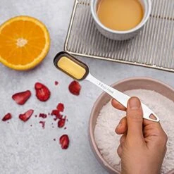 Heavy Duty Stainless Steel Measuring Spoons For Narrow Spice Jars With Slim Handles And Etched Markings & Removable Clasp, Perfect Measuing Spoons And Table Spoons -KitchenAid Shop 51H57xEBCMS