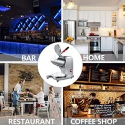 110V Electric Dual Blades Ice Crusher 2000r/min,209lbs/hour For Home,DIY Dessert Shop And Sea Food Shop For Commercial Home