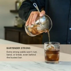 Julep Strainer – Oval-Shaped Cocktail Strainer For Drinks For Standard Cocktail Mixing Glass Or Cocktail Shaker – Stainless Steel Strainer For Commercial Or Home Bar– Essential Bar Tools -KitchenAid Shop 51HJWaC9jtL