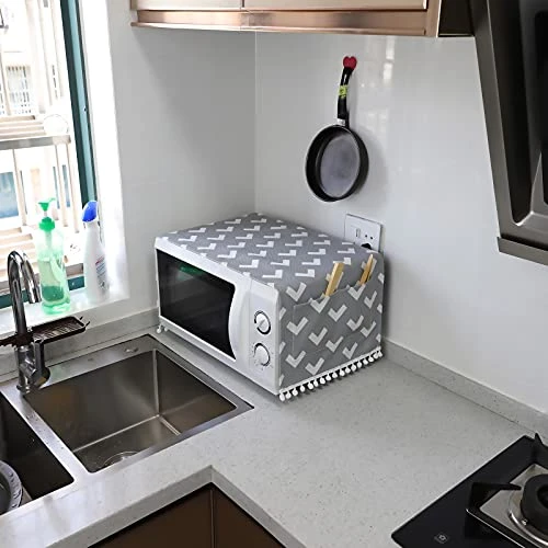 NC Anti-Slip Microwave Oven Dust Cover Microwave Dustproof Cover Decorative Kitchen Appliance Cover With Storage Bags 11.8×36.6 Inch. (Gray) 3 NC Anti-Slip Microwave Oven Dust Cover Microwave Dustproof Cover Decorative Kitchen Appliance Cover With Storage Bags 11.8×36.6 Inch. (Gray)