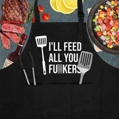 Miracu Funny Aprons For Men, Women - I'll Feed All You - Dad Gifts, Gifts For Men - Fathers Day, Mothers Day, Birthday Gifts For Dad, Mom, Wife, Husband, Boyfriend - Cooking Grilling BBQ Chef Apron -KitchenAid Shop 51HMmy6NLtL