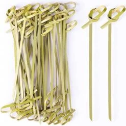 200PCS Cocktail Picks, Fancy Cocktail Toothpicks For Appetizers Picks, Handmade Bamboo Cocktail Skewers For Appetizers Fruit Party, Gold Pearl Food Picks Charcuterie Accessories (4.7 Inch) -KitchenAid Shop 51HNC1l9XYL. AC