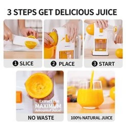 UPMAKIN Hand Citrus Lemon Juicer, Manual Orange Squeezer Cold Pressed Juicers, Max Extraction Rate, Pulp Strainer, Easy To Clean, Wireless Portable Travel Juice Mate -KitchenAid Shop 51HPCeN0X0L
