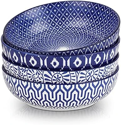 Ceramic 50 Ounce Pasta Bowls Set Of 4, 8.6 Inch Large Salad Bowls, Wide And Shallow Porcelain Soup Bowls, Stackable Serving Bowls, Microwave Dishwasher Safe, Christmas Gift, Assorted Colors 8 Ceramic 50 Ounce Pasta Bowls Set Of 4, 8.6 Inch Large Salad Bowls, Wide And Shallow Porcelain Soup Bowls, Stackable Serving Bowls, Microwave Dishwasher Safe, Christmas Gift, Assorted Colors - Image 6