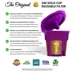 DI ORO MaxBrew Keurig Reusable K Cup Coffee Filter – For Keurig 1.0 And 2.0 Coffee Brewers - 24K Gold Small Refillable Coffee Filter - Fits K200, K300/K350/K360, K450/K460, K500/K550/K560 (Purple) -KitchenAid Shop 51HUOelbUmL