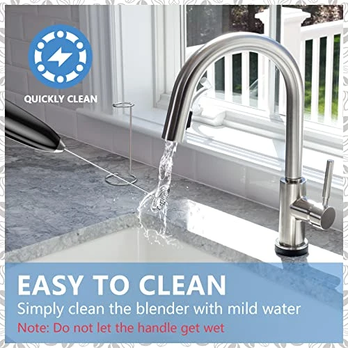 Milk Frother With Stand, Handheld Foam Maker For Lattes - Milk Foamer Frother Whisk Drink Mixer, Mini Blender And Electric Mixer Coffee Frother For Coffee, Frappe, Latte, Matcha, Cappuccino 6 Milk Frother With Stand, Handheld Foam Maker For Lattes - Milk Foamer Frother Whisk Drink Mixer, Mini Blender And Electric Mixer Coffee Frother For Coffee, Frappe, Latte, Matcha, Cappuccino - Image 4