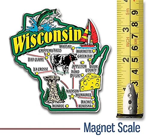 Wisconsin Jumbo State Magnet By Classic Magnets, Collectible Souvenirs Made In The USA 4 Wisconsin Jumbo State Magnet By Classic Magnets, Collectible Souvenirs Made In The USA - Image 2