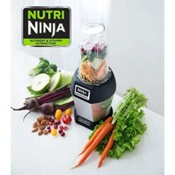 Ninja BL455_30 Nutri Professional Personal Blender Bonus Set With 3-Sip & Seal Single Serves(12, 18, And 24 Oz. Cups) & 75-Recipe Cookbook, Stainless Steel/Black -KitchenAid Shop 51HWVeRMRsL