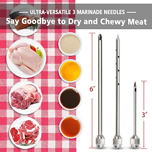 Kar4Field Meat Injector Syringe, 304-Stainless Steel Meat Injectors For Smoking With 3 Meat Needles, Heavy-Duty 2 Oz Flavor Injector Marinades For Meats Turkey, Storage Case Included For Outdoor BBQ 6 Kar4Field Meat Injector Syringe, 304-Stainless Steel Meat Injectors For Smoking With 3 Meat Needles, Heavy-Duty 2 Oz Flavor Injector Marinades For Meats Turkey, Storage Case Included For Outdoor BBQ - Image 4