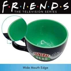 FRIENDS Central Perk Black Ceramic Mug Oversized For Coffee, Soup, 24 Ounces -KitchenAid Shop 51HcQvIqDcL