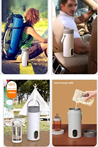 Rechargeable Electric Kettle Travel Tea Kettle,4 Variable Presets Water Boiler Automatic Shut Off Coffee Kettle,400ml Portable Kettle Personal Tea Maker 4 Rechargeable Electric Kettle Travel Tea Kettle,4 Variable Presets Water Boiler Automatic Shut Off Coffee Kettle,400ml Portable Kettle Personal Tea Maker - Image 2