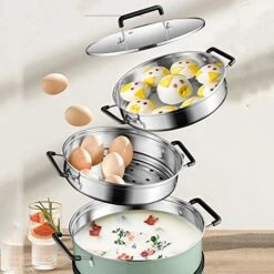 HYDZQ Home Electric Food Steamer Multifunctional Timing Steamer Power-of 3-Layer Large Capacity Seafood Steamer Cooker -KitchenAid Shop 51HkbyHOeHL