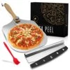 Gnite Lifestyle Pizza Peel Set - Pizza Spatula 12"x14" + Pizza Rocker Cutter + Pastry Brush - Aluminum Metal Pizza Peel 12 Inch W/Foldable Wood Handle For Easy Storage-Homemade For Pizza/Baking/Bread -KitchenAid Shop 51HmQDigUfL