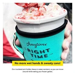 Ice Cream Cooler Sleeve - Neoprene Ice Cream Pint Holder With Handle And Pocket - Tear Resistant Cooler & Container - Machine Washable & Leak Proof Cup Cover For Yogurt & Frozen Desserts -KitchenAid Shop 51HngredX6L