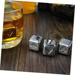 16 Pcs Steel Pattern Whiskey Beer Reusable Cubes Ice Stainless Chilling Wine Poker Rocks Stones For Soda Red Beverage -KitchenAid Shop 51Ht3Gd96jL
