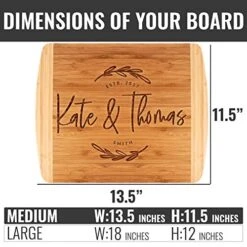 Housewarming Present For New Apartment, Cutting Board Personalized | 13.5x11.5 | 12 Designs & 2 Sizes, Wedding Gifts For The Couples - 2 Tone Block Board #G -KitchenAid Shop 51HwBy8GLzL