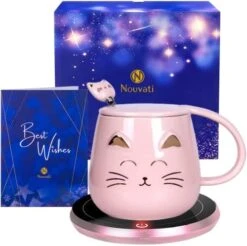 Silver Mug Warmer & Cute Dog Coffee Mug With Lid Set For Coffee Lovers; Excellent Heating, Auto Shut-Off, 2 Temperatures; Coffee & Tea Gift Set, Tea Warmer, Coffee Warmer -KitchenAid Shop 51I3a5pCejL. AC