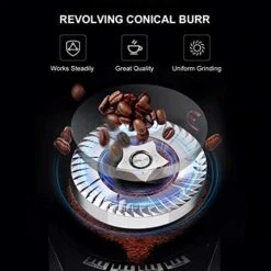 Electric Burr Coffee Grinder, Automatic Conical Burr Mill Coffee Bean Grinder With 12 Precise Grind Settings And Cup Selection, Large Capacity, Stainless Steel -KitchenAid Shop 51IBTJCCaDL