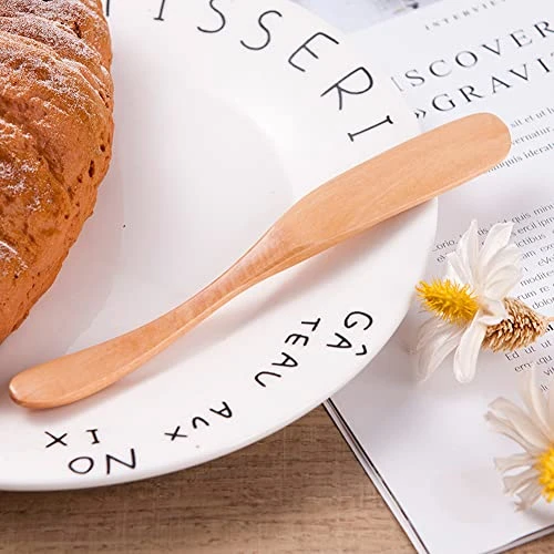 Wooden Butter Knife Cheese Spreader 6.5", Set Of 6, Restaurant Grade 7 Wooden Butter Knife Cheese Spreader 6.5", Set Of 6, Restaurant Grade - Image 5