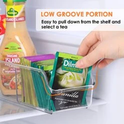 MaxGear Tea Bag Organizer Tea Bag Storage Tea Bag Holder Tea Box Clear Storage Bins For Sugar Packet, Coffee, Condiment, Spice Pouches In Kitchen, Cabinet, Countertop, Pantry, 10.4 X 3.5 X 3 Inch -KitchenAid Shop 51IBl9yCuGL