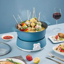 Large-capacity Electric Hot Pot Aluminum Detachable Electric Hot Pot Household Party Electric Skillet Smokeless Less Oil Non-stick Pan Easy Fo Clean Suitable For Hot Pot Frying (Blue) -KitchenAid Shop 51IHXVwr7DL