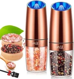 Gravity Electric Salt Ginder Pepper Grinder, Automatic Pepper And Salt Mill Grinder Battery-Operated With Adjustable Coarseness, LED Light, One Hand Operated 19 Gravity Electric Salt Ginder Pepper Grinder, Automatic Pepper And Salt Mill Grinder Battery-Operated With Adjustable Coarseness, LED Light, One Hand Operated -KitchenAid Shop 51IL9I34pL. AC