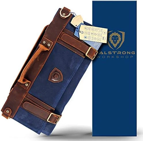 Carrier Bag Case, Nomad Knife Roll - 12oz Heavy Duty Canvas & Top Grain Leather Roll Bag - 13 Slots - Interior And Rear Zippered Pockets - Blade Travel Storage/Case, Desert Drifter (Brown) 9 Carrier Bag Case, Nomad Knife Roll - 12oz Heavy Duty Canvas & Top Grain Leather Roll Bag - 13 Slots - Interior And Rear Zippered Pockets - Blade Travel Storage/Case, Desert Drifter (Brown) - Image 7