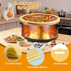 2 Pack Silicone Slow Cooker Liners For 6,7,8 Quarts Crockpot, Reusable Silicone Insert,Leakproof & Easy Clean,Cooking Bags For Oval Or Round Crock Pot,Slow Cooker Accessories（Pink+Yellow） -KitchenAid Shop 51IS6DG7BzL