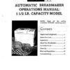 Instruction Manual For Red Star Bread Machine Maker Instruction Manual (Model: ERS100) Reprint