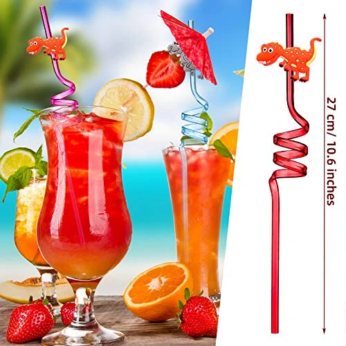 24 Pieces Reusable Dinosaur Straws Plastic Dinosaur Straws For Kids Safari Jungle Dinosaur Theme Straws For Dinosaur Party Decoration Supplies Birthday Party Favors, 8 Styles 7 24 Pieces Reusable Dinosaur Straws Plastic Dinosaur Straws For Kids Safari Jungle Dinosaur Theme Straws For Dinosaur Party Decoration Supplies Birthday Party Favors, 8 Styles - Image 5