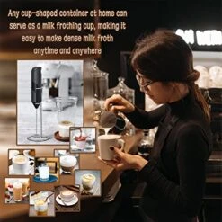 Electric Milk Frother Handheld, Battery Operated Whisk Beater Foam Maker For Coffee, Cappuccino, Latte, Matcha, Hot Chocolate, Mini Drink Mixer,Multi-Function Blender,Frother With Stand(Red) -KitchenAid Shop 51Iav82GA4L