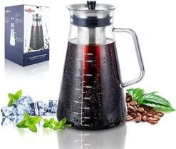 Cold Brew Coffee Iced Tea Maker & Fruit Pitcher - Large Capacity 68 Ounces - With Durable Glass Carafe/Fine Mesh Steel Infuser/Airtight Lid -KitchenAid Shop 51IfANGJCoL. AC 1