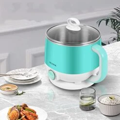 1.5L Electric Hot Pot, Noodle Cooker, Mini Hot Pot, Egg Cooker, Stainless Steel Shabu Shabu Hot Pot With Free Stainless Steel Rack, 110V 600W - For Boiling Water, Eggs, Cooking, Noodles -KitchenAid Shop 51IfNX4BfqL