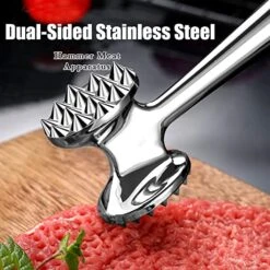 Meat Tenderizer Hammer Mallet Tool For Pounding Beef, Steak, Chicken, Pork, Stainless Steel Double-sided Meat Hammer Kitchen Tool (Silver) 10 Meat Tenderizer Hammer Mallet Tool For Pounding Beef, Steak, Chicken, Pork, Stainless Steel Double-sided Meat Hammer Kitchen Tool (Silver) -KitchenAid Shop 51IpZvHEVOL
