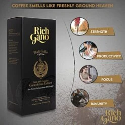 Gano Mushroom Coffee – 60 Sachets Black Coffee With Ganoderma Extract – Non-GMO Vegan Friendly Instant Coffee Packets – Zero Jitters Immune Support Ganoderma Coffee -KitchenAid Shop 51IzqL0KCLL
