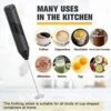 Electric Milk Frother Handheld With Stainless Steel Stand Battery Powered Foam Maker, For Coffee, Cappuccino, Latte, Matcha, Hot Chocolate, Mini Drink Mixer -KitchenAid Shop 51JHHjJxxyL