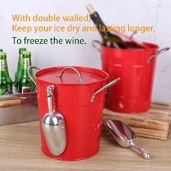 T586 4L Red Metal Double Walled Ice Bucket Set With Lid And Scoop 10 T586 4L Red Metal Double Walled Ice Bucket Set With Lid And Scoop -KitchenAid Shop 51JLM81WoHL