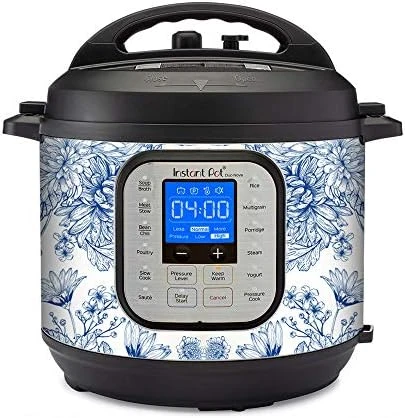 Wrap For Instant Pot Accessories 8 Quart Duo Nova 8 Quart Cover Sticker | Wraps Fit InstaPot Duo Nova 8 Quart ONLY | Sunflower Plant Blue Line Art 6 Wrap For Instant Pot Accessories 8 Quart Duo Nova 8 Quart Cover Sticker | Wraps Fit InstaPot Duo Nova 8 Quart ONLY | Sunflower Plant Blue Line Art - Image 4