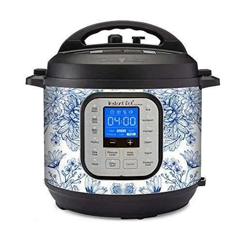 Wrap For Instant Pot Accessories 8 Quart Duo Nova 8 Quart Cover Sticker | Wraps Fit InstaPot Duo Nova 8 Quart ONLY | Sunflower Plant Blue Line Art 3 Wrap For Instant Pot Accessories 8 Quart Duo Nova 8 Quart Cover Sticker | Wraps Fit InstaPot Duo Nova 8 Quart ONLY | Sunflower Plant Blue Line Art