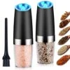 2 Pack Electric Salt And Pepper Grinder Stainless Steel Pepper And Salt Mill With Blue LED Light,Adjustable Coarseness,Perfect For Different Cooked Food -KitchenAid Shop 51JRjJcazaL