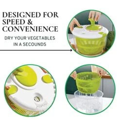 Large Salad Spinner Vegetable And Fruit Cleaner – Quick And Easy Lettuce Spinner Veggie Dryer, Fruit Washer –Smart Lock Lid With Brake – Compact Storage And Easy Draining -KitchenAid Shop 51JSpZGQzHL
