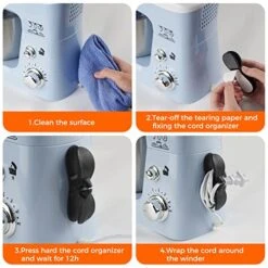 Cord Organizer For Appliances, Kitchen Cord Wrap, Cable Organizer Stick Firmly On Appliances Mixer, Coffee Maker, Blender, Toaster, Pressure Cooker, Air Fryer And Other Appliances (Black, White, Grey) -KitchenAid Shop 51JW89SuXlL